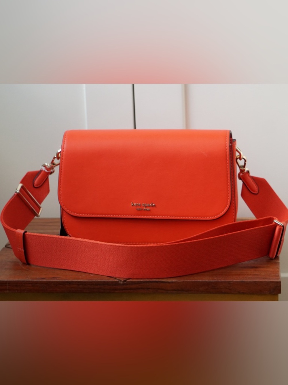 kate spade Buddie Smooth Leather Medium Satchel Magma Orange NWT - Picture 10 of 16